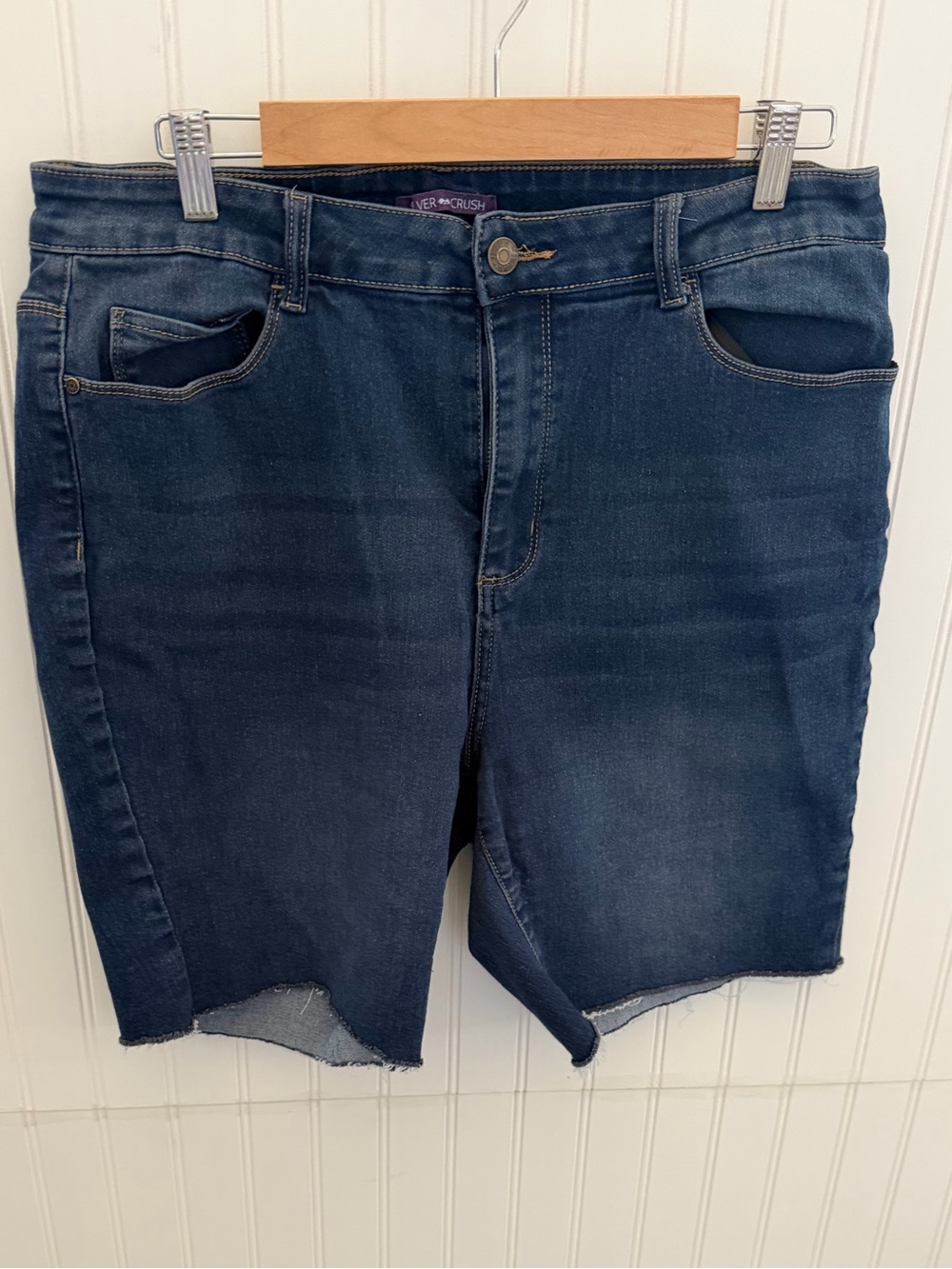 Silver Crush Dark Wash Denim Bermuda Shorts